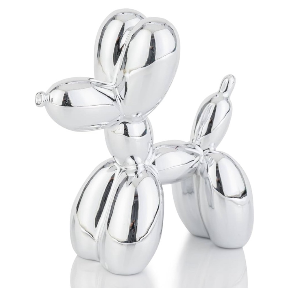 Mini Silver Acrylic Ballon Dog Figure